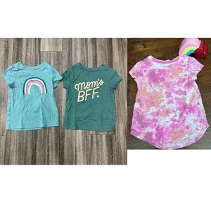 4T Cat & Jack bundle of 3 shirts pink mom’s bff rainbow
